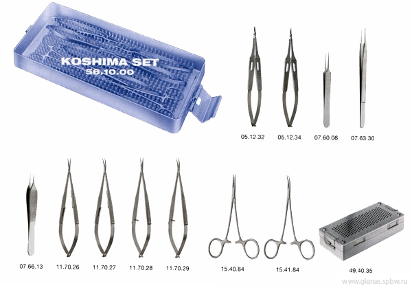 Для супер микрохирургических операций (набор Кошима)
